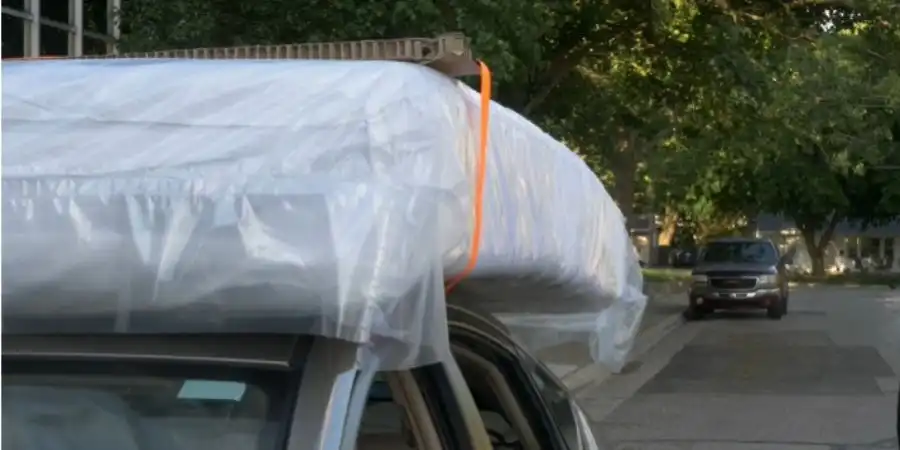 Mattress on the roof rack